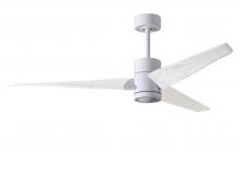 Matthews Fan Company SJ-WH-MWH-60 - Super Janet - 60" Ceiling Fan - Integrated LED - Gloss White Finish - Matte White Blades