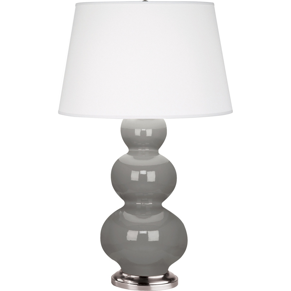 Smokey Taupe Triple Gourd Table Lamp