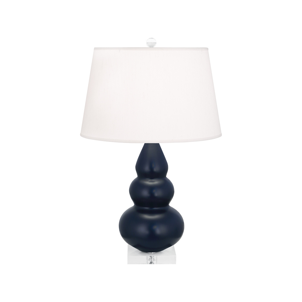 Matte Midnight Blue Small Triple Gourd Accent Lamp