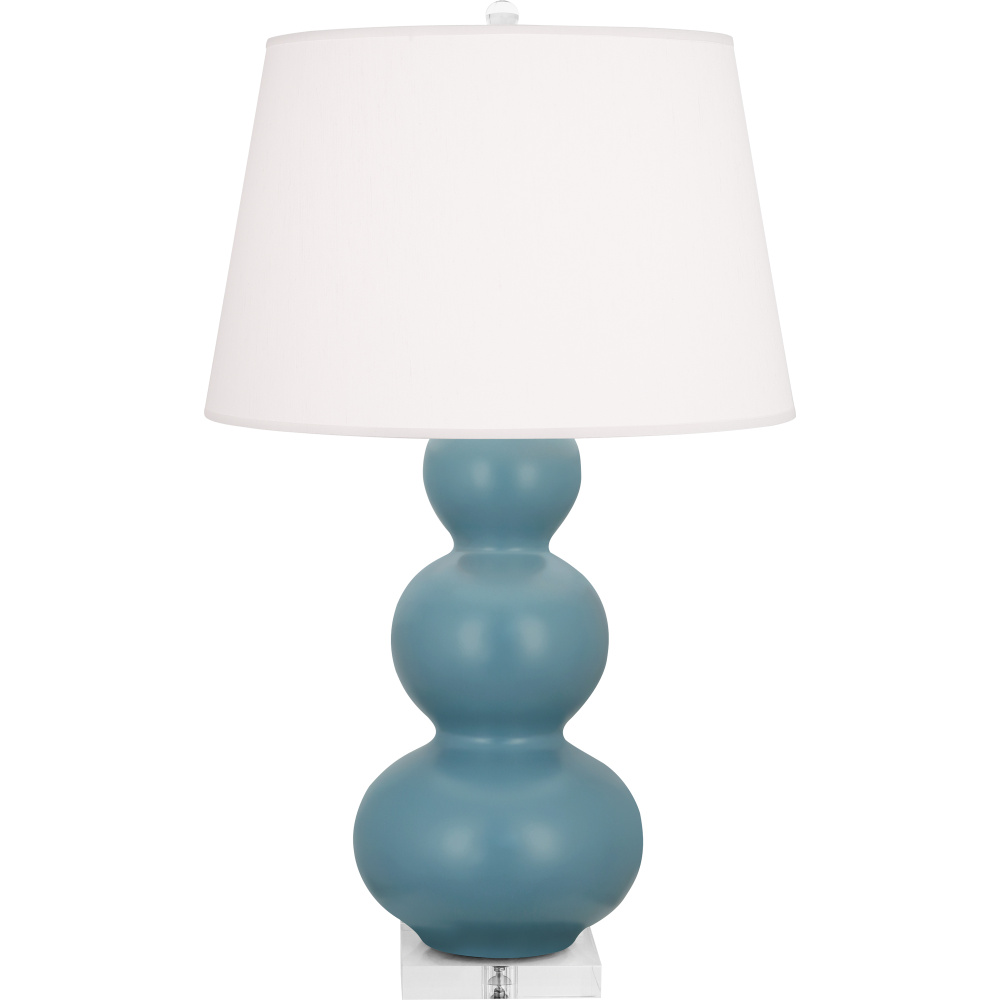 Matte Steel Blue Triple Gourd Table Lamp