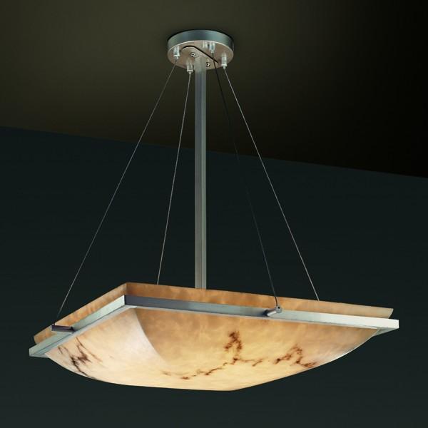24" Square LED Pendant Bowl w/ Ring