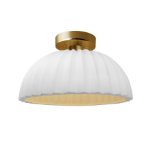 Justice Design Group CER-6623-BIS-BRSS - Pleated Dome Semi-Flush