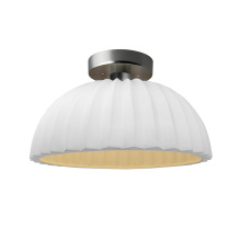 Justice Design Group CER-6623-BIS-NCKL - Pleated Dome Semi-Flush
