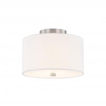 Justice Design Group FAB-9760-WHTE-NCKL - Classic 11" Drum Semi-Flush