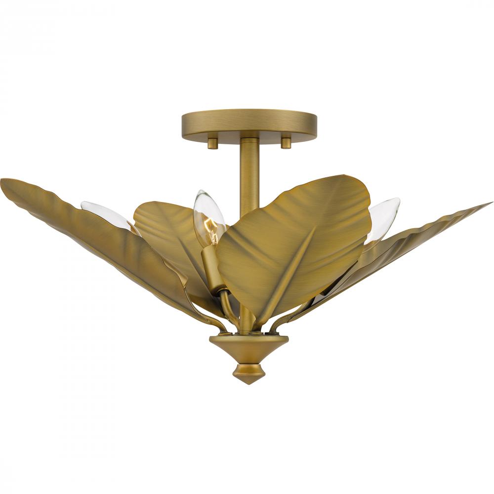 Bayley 4-Light Aged Brass Semi-Flush Mount Light