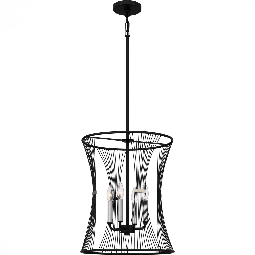 Leiland 4-Light Matte Black Pendant Light