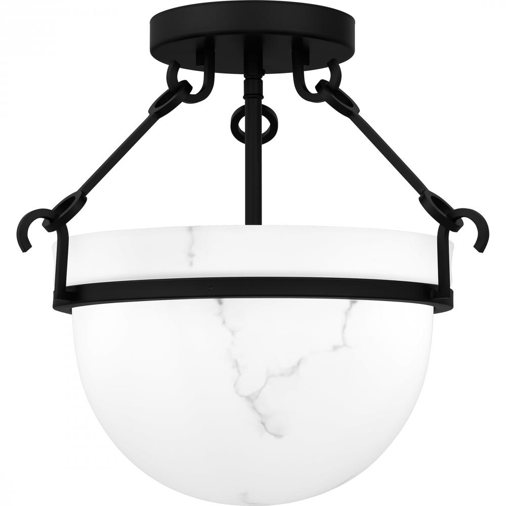 Danyon 3-Light Matte Black Semi-Flush Mount Light