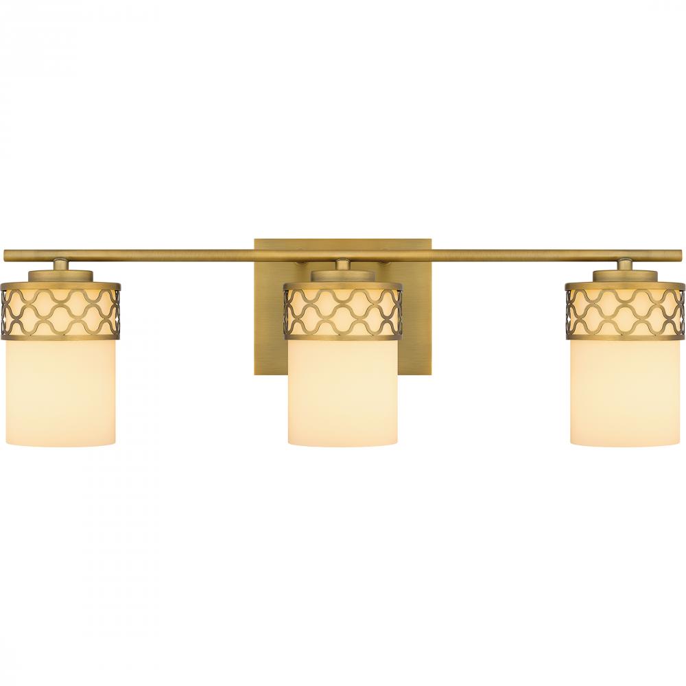 Tenley 3-Light Aged Brass Bath Light