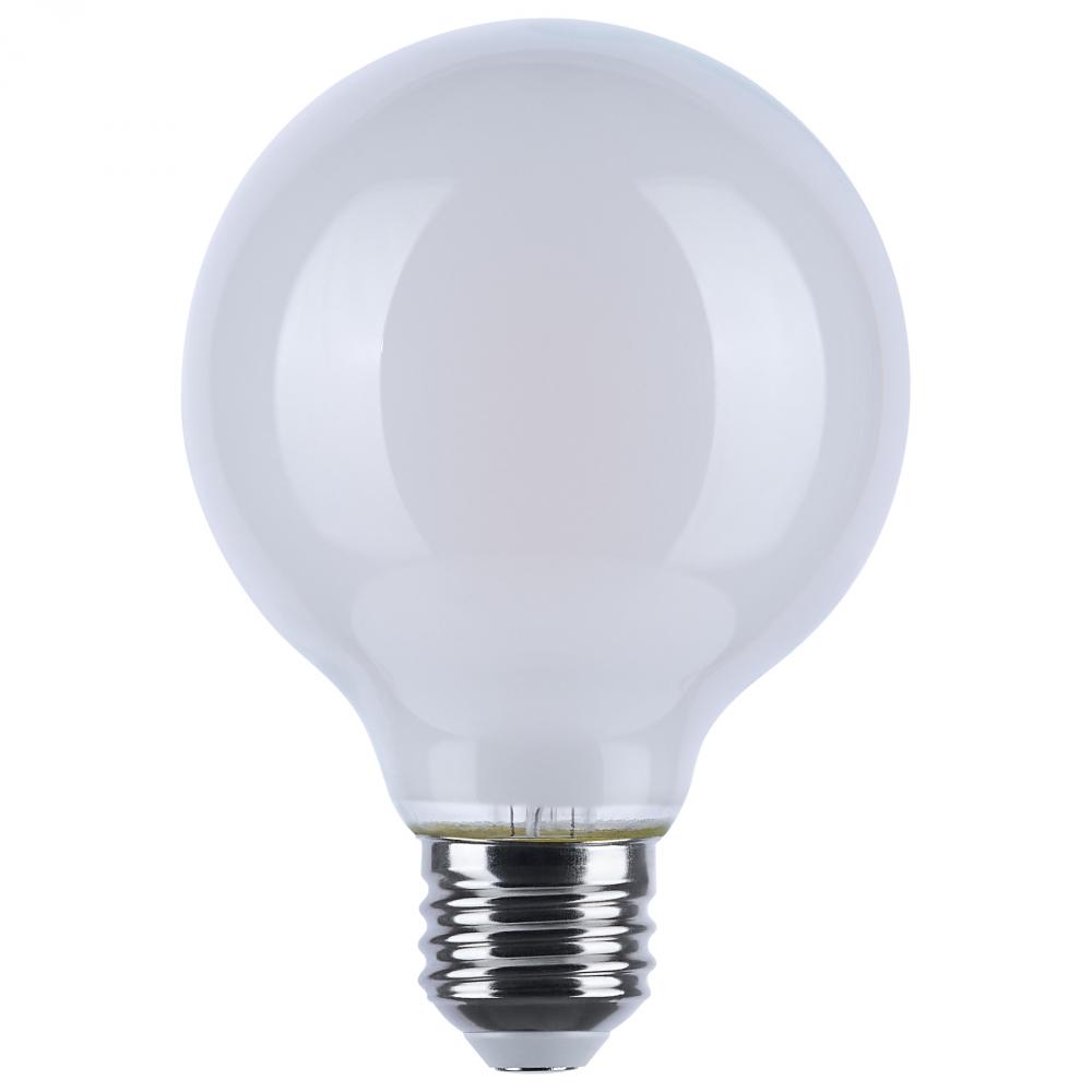 8 Watt LED G25; 3000K-2000K Warm Dimming; Medium Base; White Finish