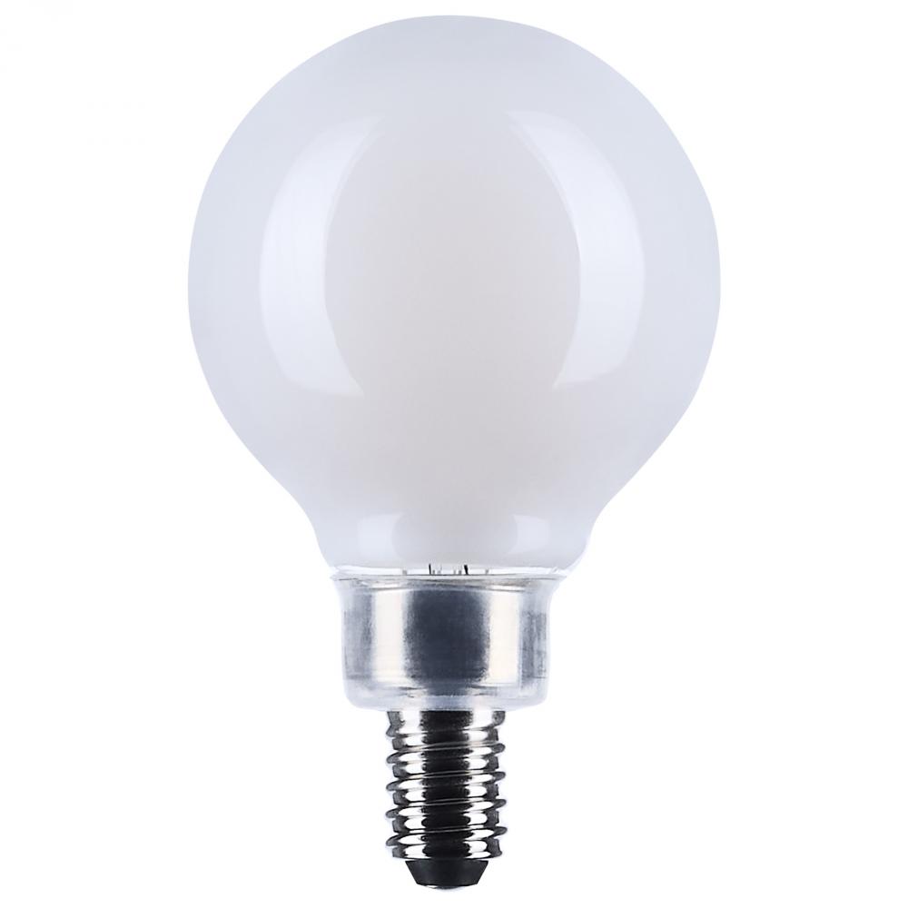 4.5 Watt G16.5 LED; Candelabra Base; White Finish; 3000K CCT; 120 Volt