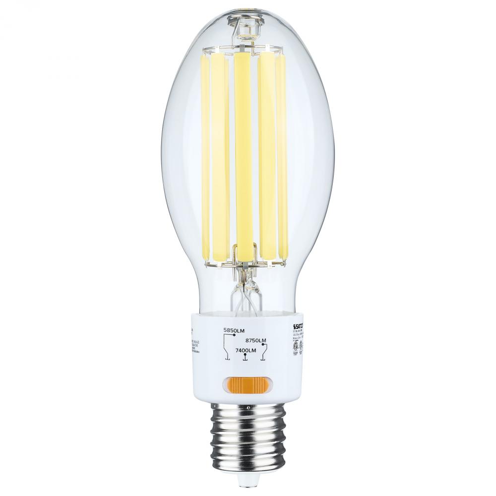 30/38/45 Wattage Selectable LED HID Replacement; ED28; 5000K; Mogul Extended Base; Clear; 120-277