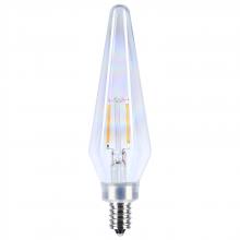 Satco Products Inc. S12142 - 2 Watt Prismatic HX11 LED; 2700K CCT; Candelabra Base; 120 Volt; Aurora Finish; 2-Card