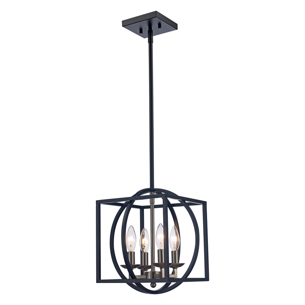 4LT CHANDELIER ZOEY CAGE-BN-BK