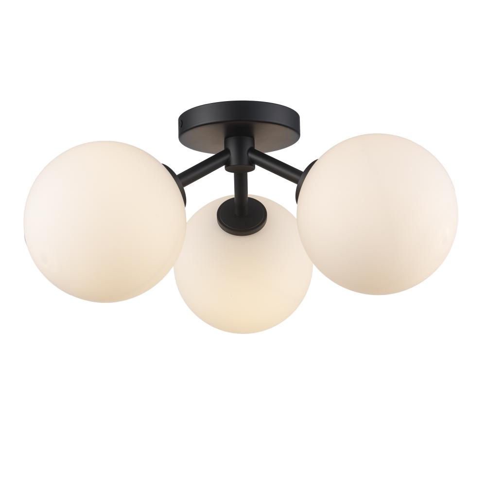 3LT SEMIFLUSH-GLOBES-BK