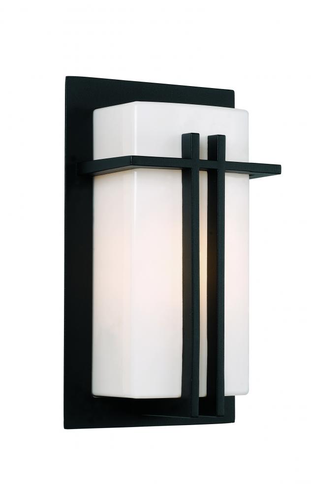 1LT WALL LANTERN-BK-OPAL ACRYL