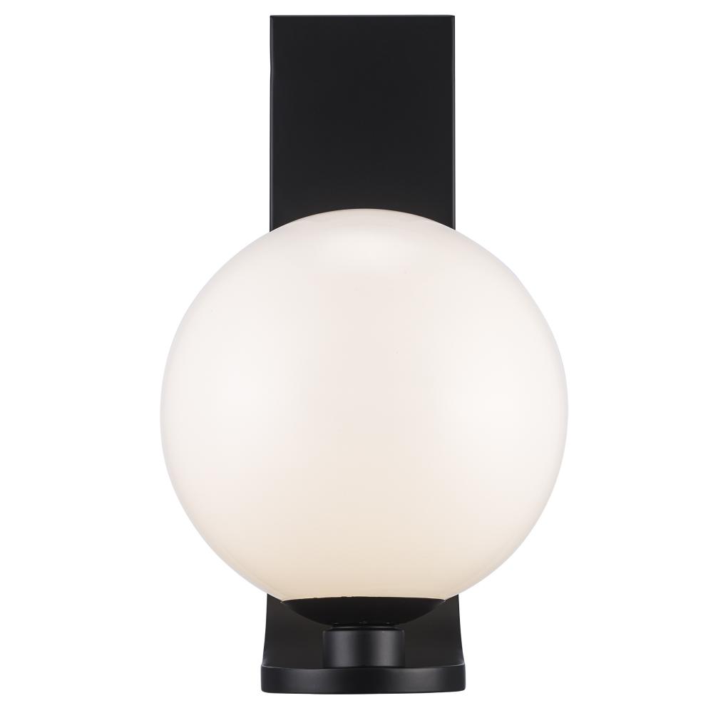 1LT SCONCE-10" WHITE GLOBE-BK