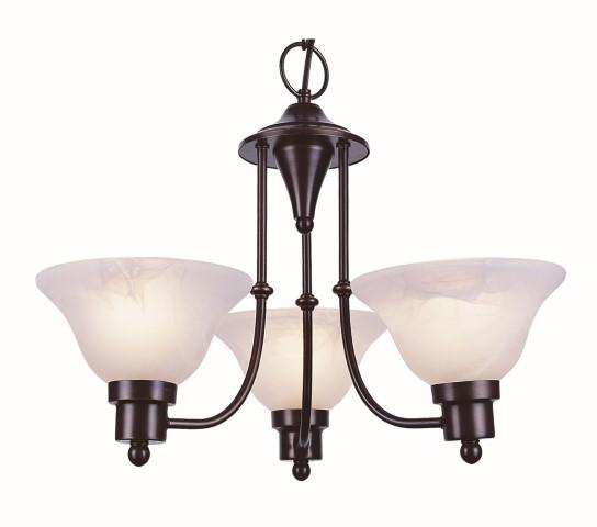 3LT CHANDELIER-MARBLEIZED GLAS