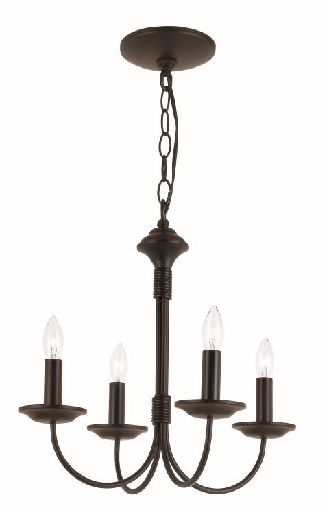 4LT CHANDELIER- J ARM- BLACK F