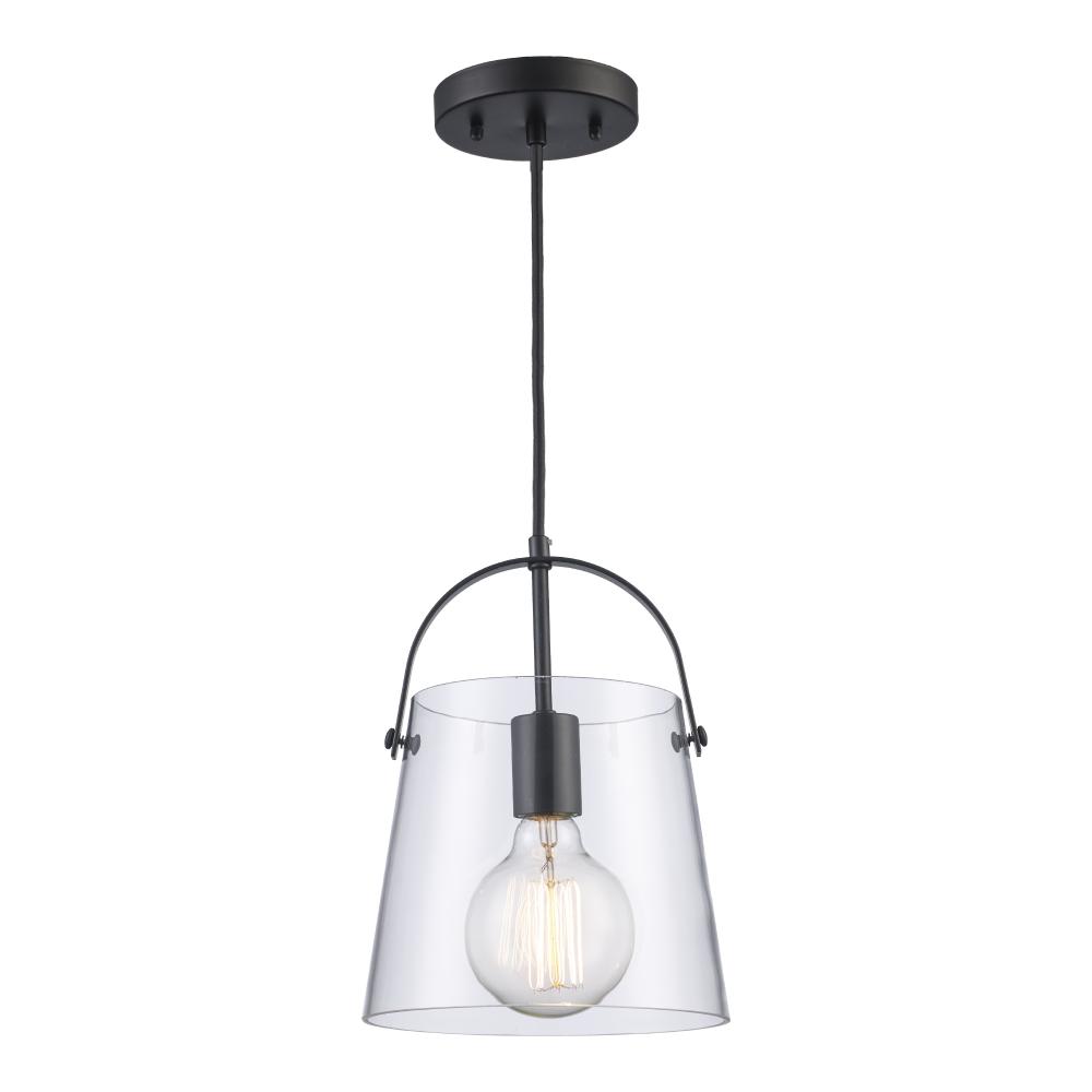 1LT PENDANT-8" TOP HANDLE-BK