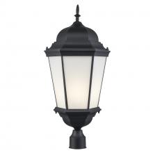 Trans Globe 51622 BK - 3LT POST TOP BEVELED-WH FROSTE