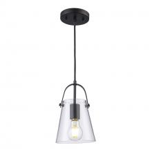 Trans Globe PND-2174 BK - 1LT PENDANT-6" TOP HANDLE-BK