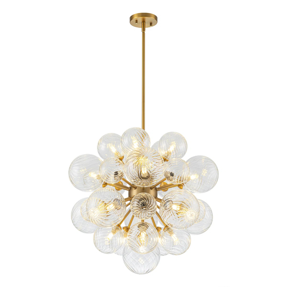 21- Light Tiered Glass Bubble Chandelier