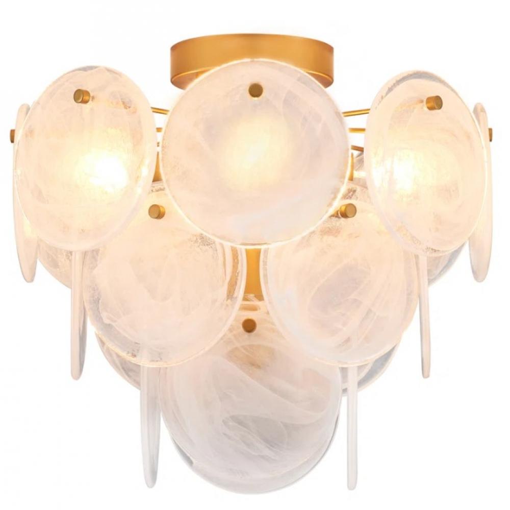 4 LIGHT LAYERED GLASS SEMI-FLUSH MOUNT