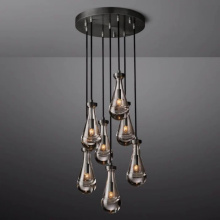 Wolfe Lighting & Accents Items KSCAMELIA187 - CAMELIA RAINDROP MODERN ROUND CHANDELIER 18" MATTE BLACK