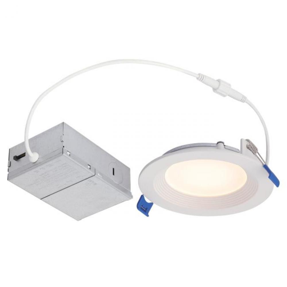 10W Stepped Baffle Slim Recessed LED Downlight Color Temperature Selection 4 in. Dimmable