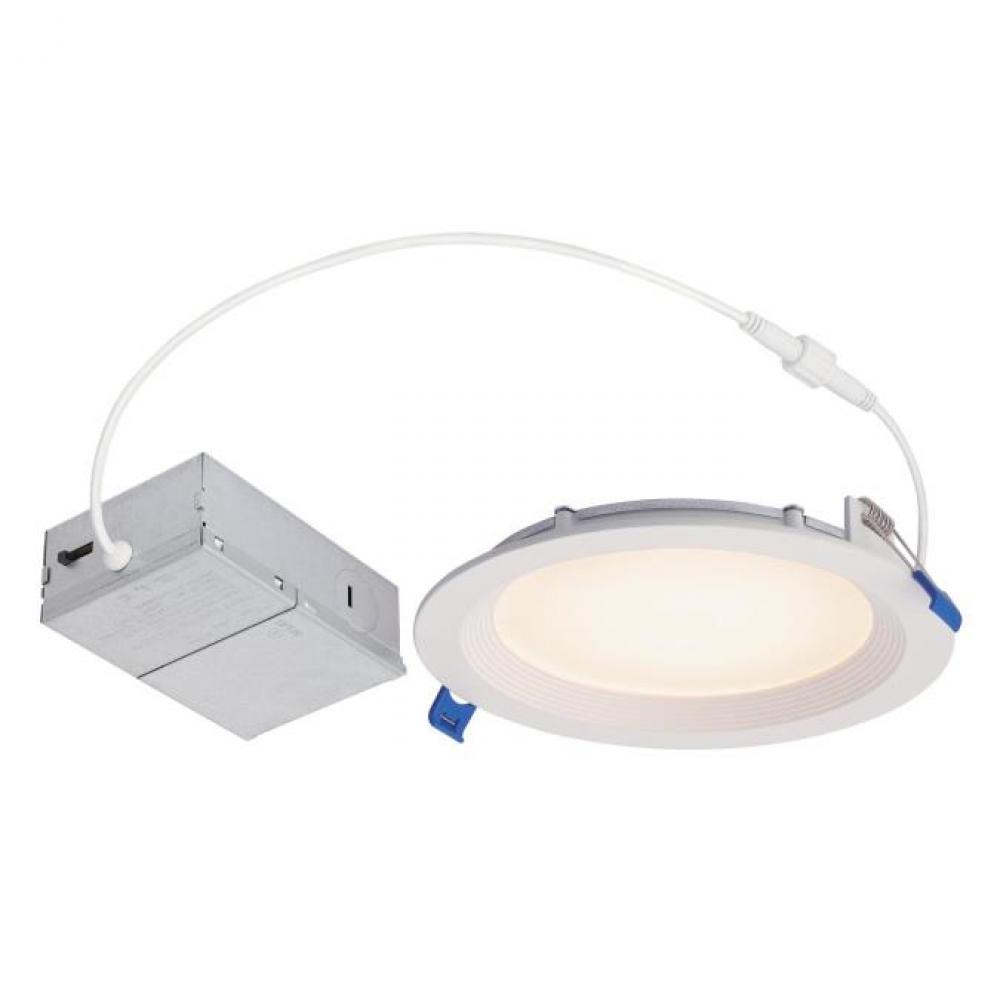 12W Stepped Baffle Slim Recessed LED Downlight Color Temperature Selection 6 in. Dimmable