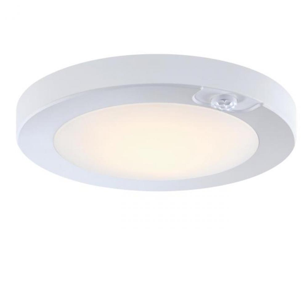 6 in. 7W LED Flush with Color Temperature Selection and Motion Sensor White Finish