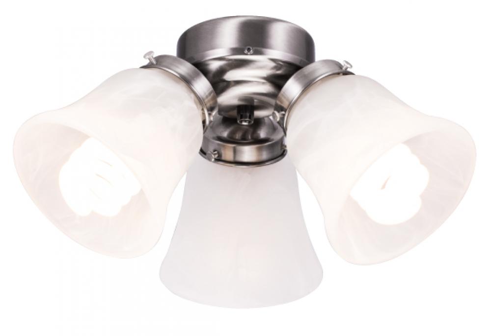 3-Light Nickel White Glass  LED