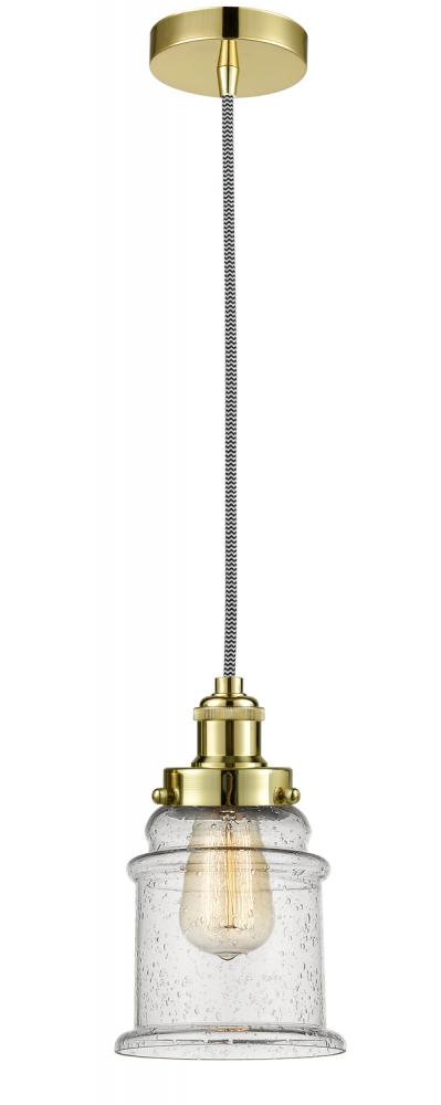 Edison - 1 Light - 8 inch - Gold - Cord hung - Mini Pendant