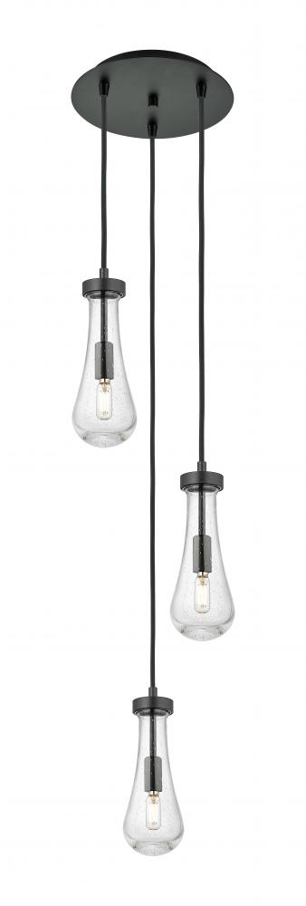 Owego - 3 Light - 13 inch - Brushed Matte Black - Multi Pendant