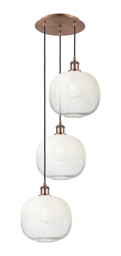 Brookhaven Sphere - 3 Light - 17 inch - Antique Copper - Cord Hung - Multi Pendant