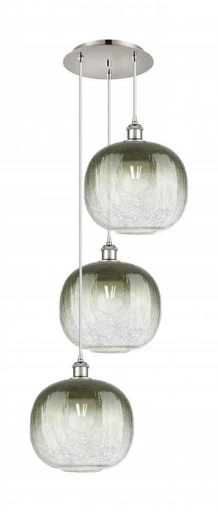 Brookhaven Sphere - 3 Light - 17 inch - Polished Nickel - Cord Hung - Multi Pendant