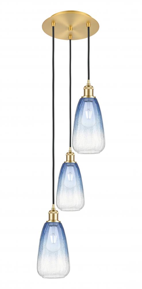 Brookhaven Almond - 3 Light - 13 inch - Satin Gold - Cord Hung - Multi Pendant