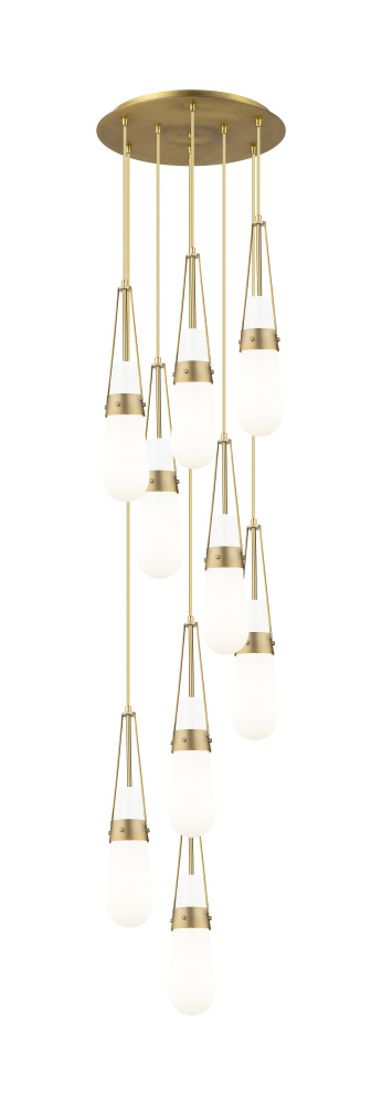 Milan - 9 Light - 19 inch - Brushed Brass - Multi Pendant