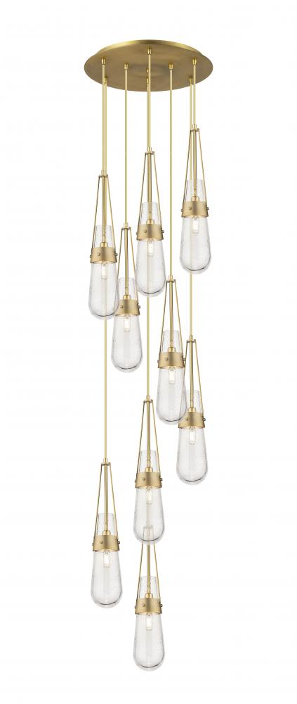 Milan - 9 Light - 19 inch - Brushed Brass - Multi Pendant