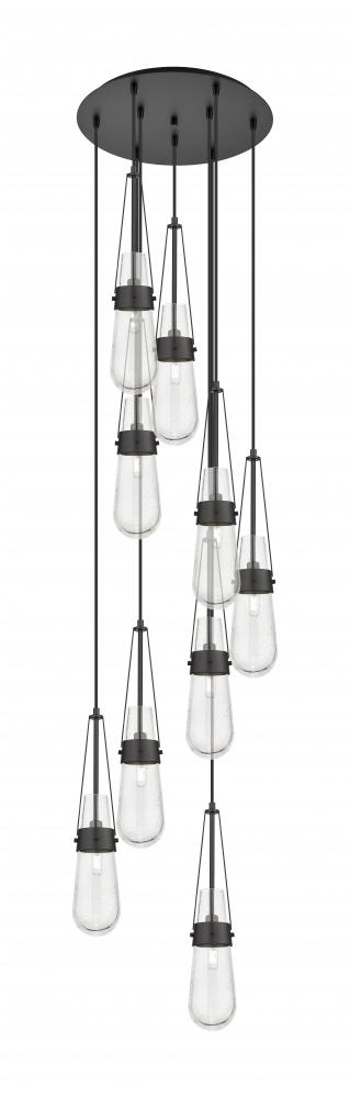 Milan - 9 Light - 19 inch - Matte Black - Multi Pendant