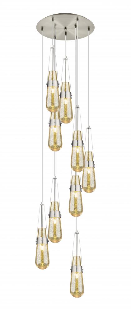 Milan - 9 Light - 19 inch - Brushed Satin Nickel - Multi Pendant