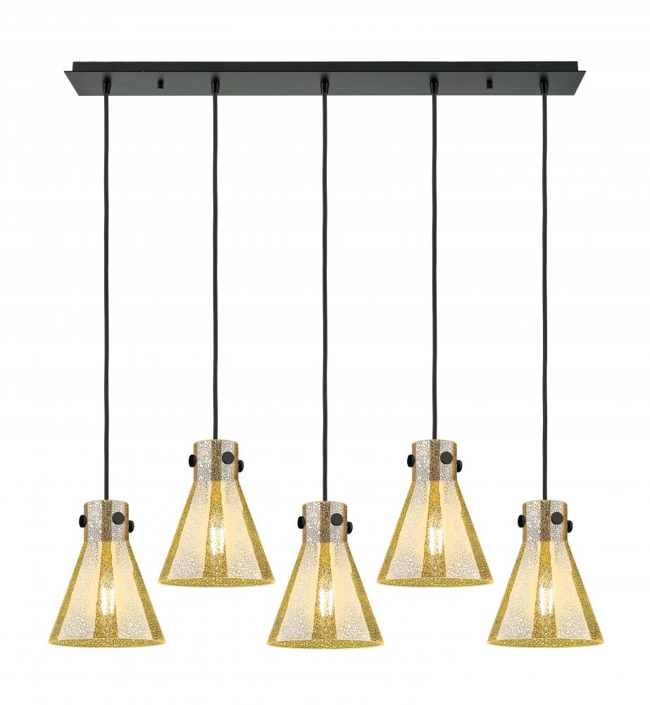 Newton Cone - 5 Light - 40 inch - Matte Black - Linear Pendant