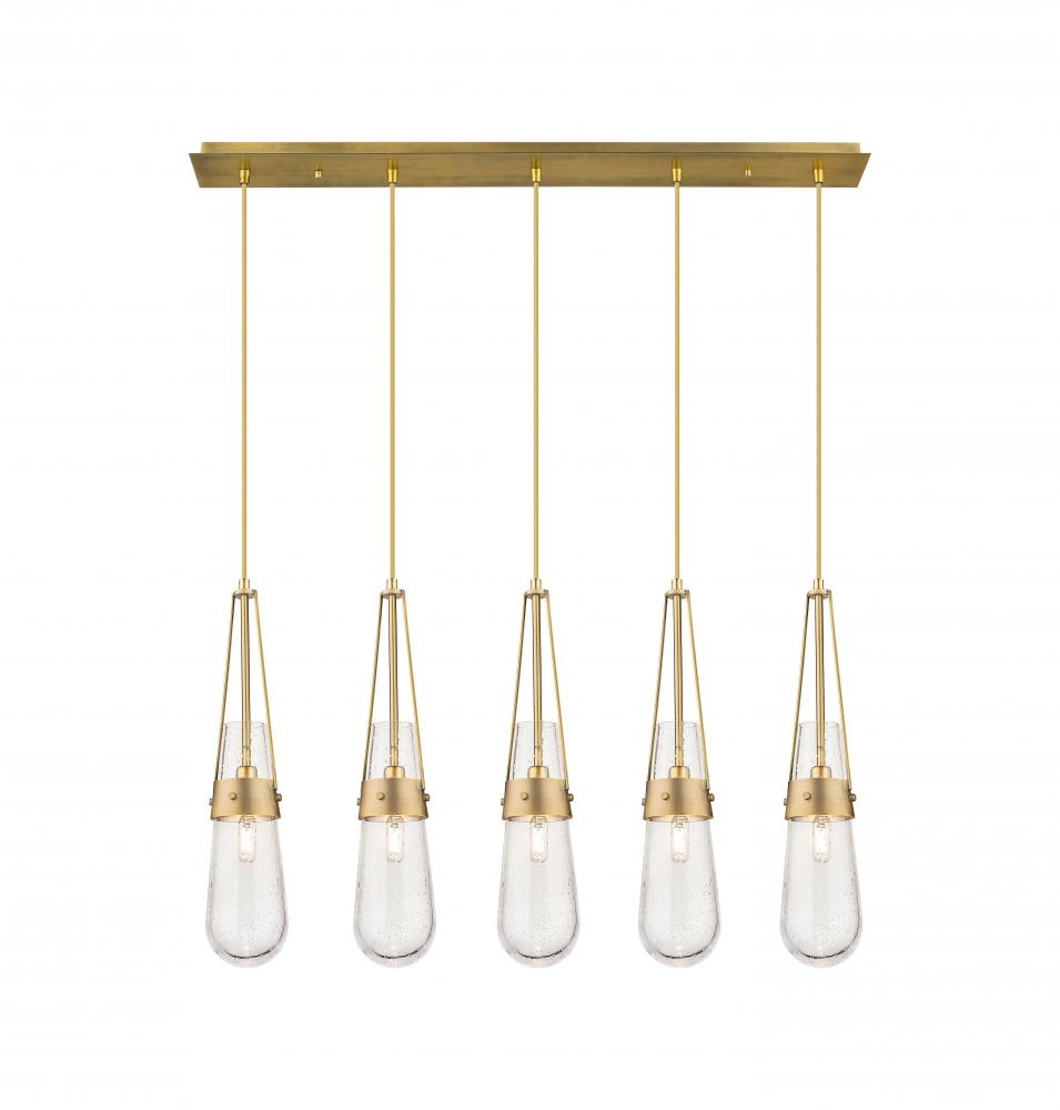 Milan - 5 Light - 36 inch - Brushed Brass - Linear Pendant