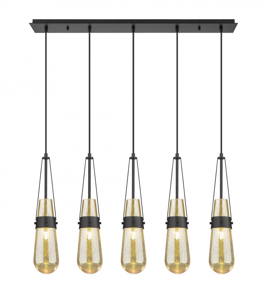 Milan - 5 Light - 36 inch - Matte Black - Linear Pendant