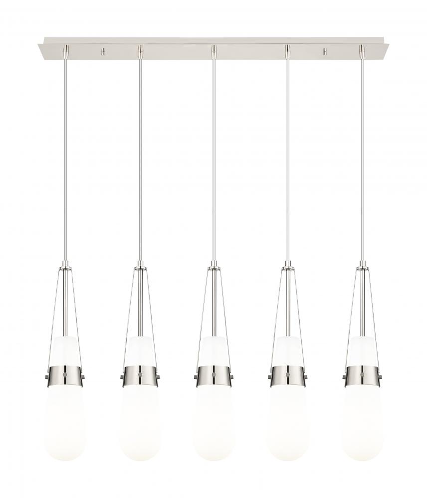 Milan - 5 Light - 36 inch - Polished Nickel - Linear Pendant
