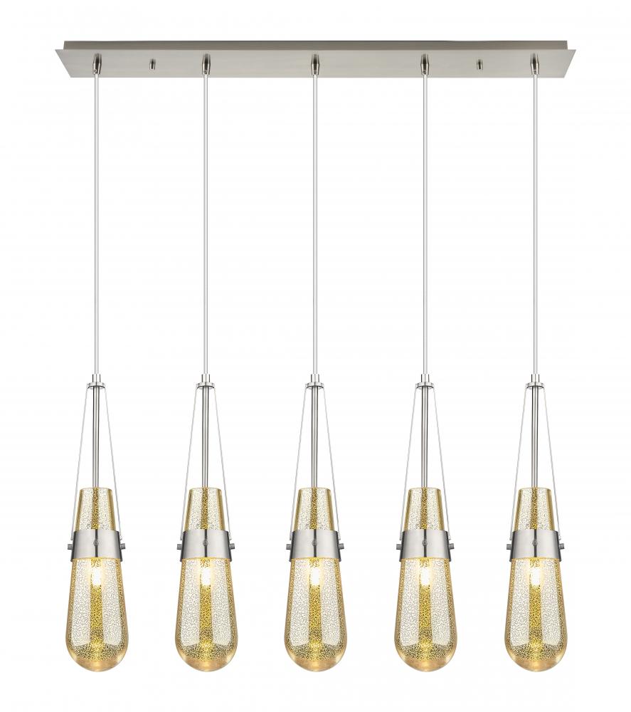 Milan - 5 Light - 36 inch - Brushed Satin Nickel - Linear Pendant