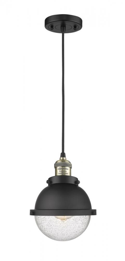 Hampden - 1 Light - 7 inch - Black Antique Brass - Cord hung - Mini Pendant