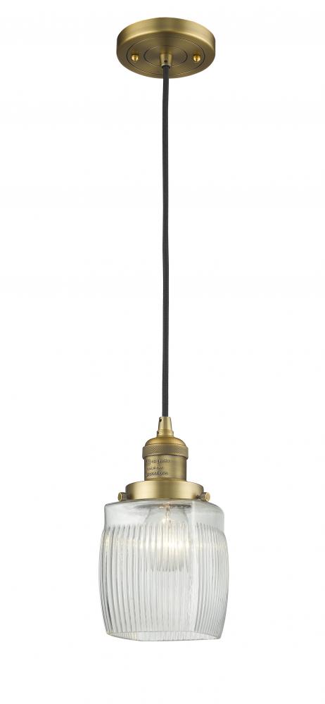 Colton - 1 Light - 6 inch - Brushed Brass - Cord hung - Mini Pendant