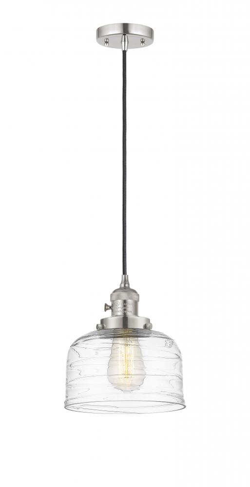 Bell - 1 Light - 8 inch - Polished Nickel - Cord hung - Mini Pendant