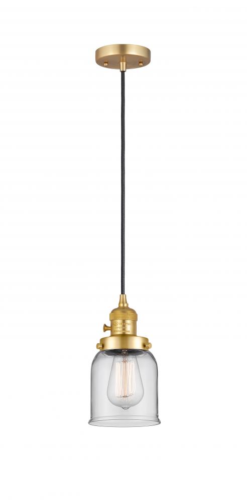 Bell - 1 Light - 5 inch - Satin Gold - Cord hung - Mini Pendant